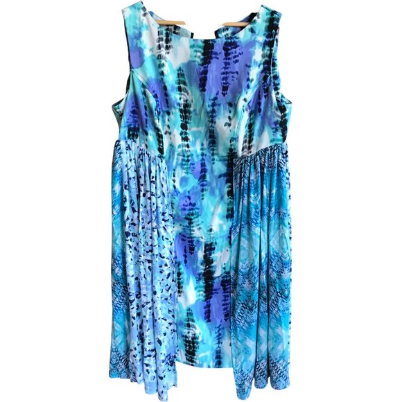 Upcycled Boho Sundress Size 14: Handmade Mixed Print Patchwork Midi - Picture 3 of 8